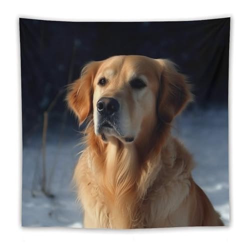 Tapisserie murale mignonne Golden Retriever grand tapis mural esthétique chambre