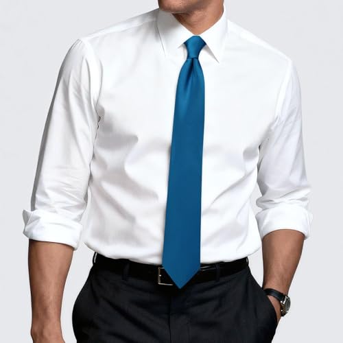 Image of Hi-Tie Men's Extra Long Solid Satin Tie Set 63 Inch /70 Inch Formal Necktie