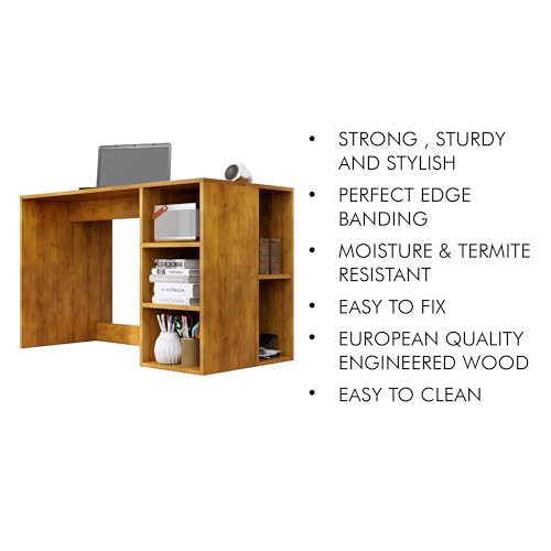 Image of Bniture Wooden Study Table for Home with Bottom Storage | Engineered Wood Study Table with Book Shelf | Multi Purpose Computer Desk for Writing | Laptop Table for Office & Home | Giant Wood