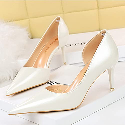 Womens Ladies High Heel Stiletto Pointy Pointed Toe Pumps Side Cut Out Party Work Office Court Prom Dress Shoes3
