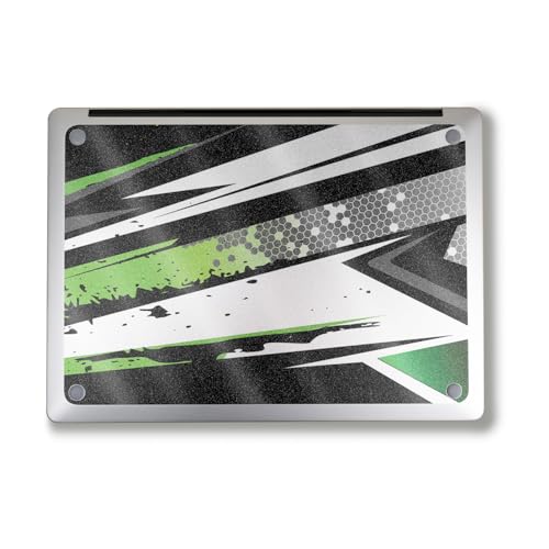 Image of Glossy Glitter Laptop Skin Compatible with Alienware M18 R2 (2024) - Grunge Green - Premium 3M Vinyl Protective Wrap Decal Cover - Easy to Apply | Crafted in The USA by MightySkins