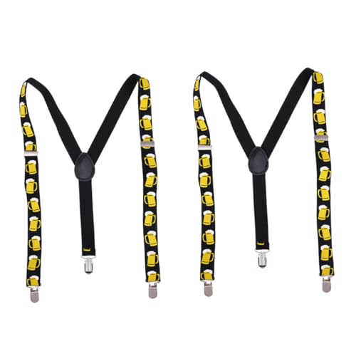 BESTYASH 2.5cm Wide Beer Print Suspenders Overalls Strap Shoulder Girdle for Birthday Parties