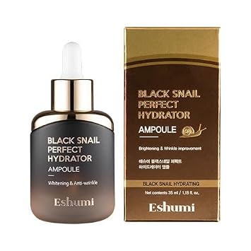 Black Snail Ampoule 35ml - Ultra Intensive Snail Mucin Treatment Serum with Niacinamide and Adenosine, Prestige Korean Skincare, All Skin Types