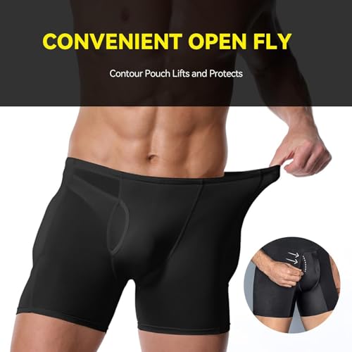 Men's Padded Underwear Butt and Side 4 Detachable Pads Shaper Shorts Shapewear Slimming Push Up Boxer Briefs3