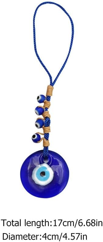 Devil S Eye Pendant 6.7 Inch Glass Hanging Amulet with Blue Beads for Home and Protection Indoor Evil Eye Charm