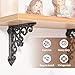 Sungmor 2PC 4.7 Inch Heavy Duty Decorative Brackets for Shelves, Vintage Victorian Cast Iron Shelf Bracket, Sturdy Black L Shape Metal Corner Brace Shelf Supporter, Wall Mounted Floating Shelf Bracket