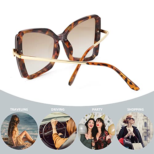 FEISEDY Fashion Cat Eye Sunglasses for Women Retro Vintage Trendy Butterfly Sun Glasses B28104