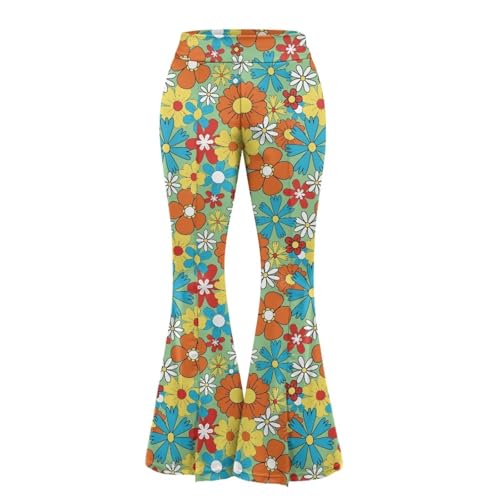 Suobstales Calça feminina de ioga bootcut de cintura alta, leggings de ioga flare com bainha dividid