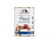 TACKENBERG Pferd mit Zucchini, Süßkartoffel und Birne Nassfutter Dose für Hunde - Hundefutter in Premiumqualität - natürlich getreidefrei, 6 x 400 g