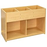 Tot Mate Kid's Book & Toy Storage Organizer, Wooden Cabinet Shelves, Cubby, Toy Shelf, Children's Bookcase for Playroom, Preschool or Classroom, Maple, 36' W x 24' H, Ready-to-Assemble