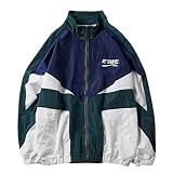XPONNI Y2k Jacket for Women Zip Up Jacket Y2k Clothing Varsity Jacket Women Oversized Lightweigh Jacket Women, Blue, M