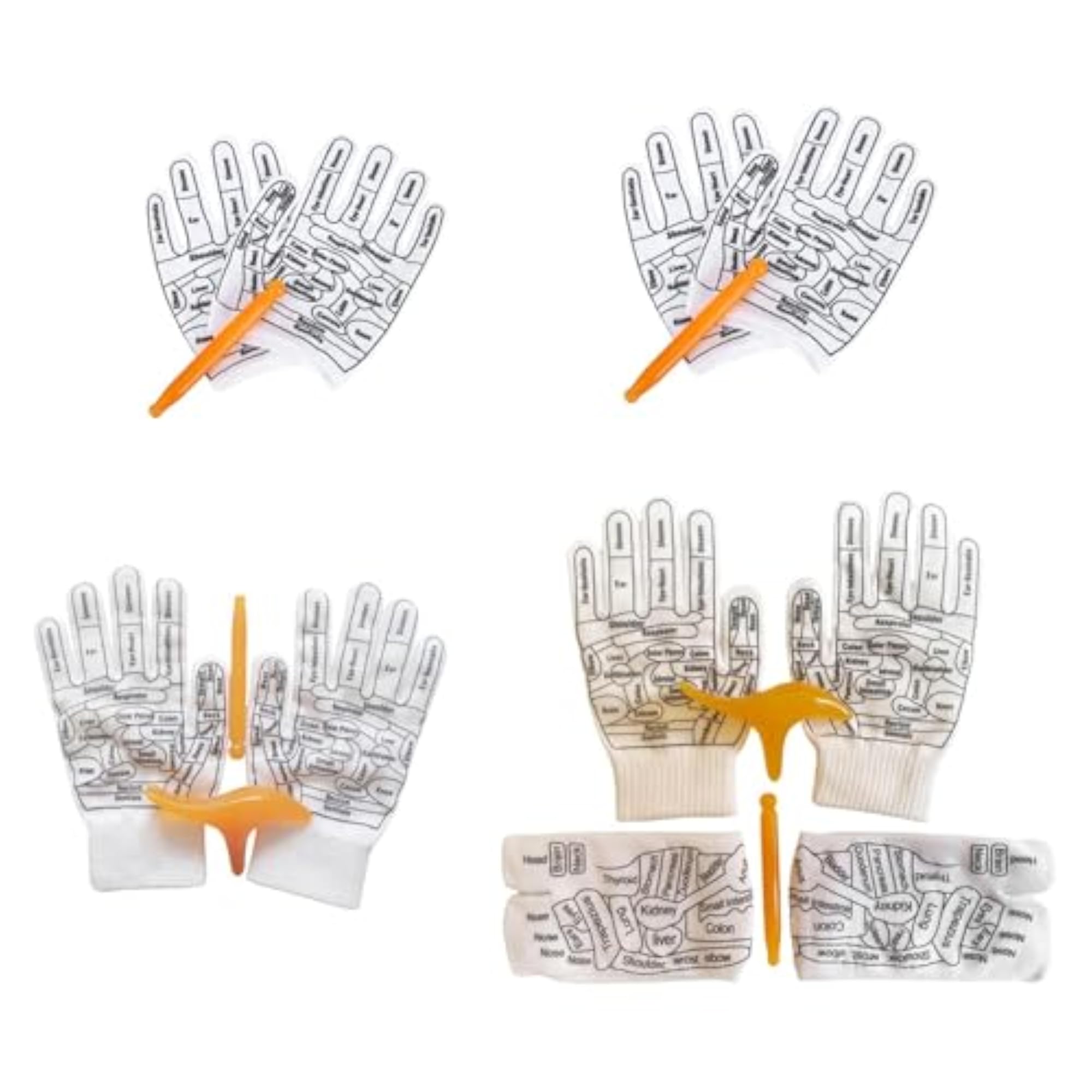 Reflexology Socks and Gloves Tool Set Acupoint for Beginner Adults Style A