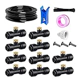 kit nebulizzazione acqua Pressione operativa: 20 – 70 kg/cm, portata: 80 – 145 ml/min, pressione di esercizio: 30 – 450 psi, migliore ricambio per ugelli Mister intasati per serre fatte in casa a bassa pressione, sistemi di terrazze, sistemi di raffreddamento esterni, filettatura UNC 10/24, apertura 0,03 (0,3 mm). Cassa in ottone in acciaio inox, O-ring autosigillante incluso, a prova di perdite, non richiede nastro adesivo o sigillante.