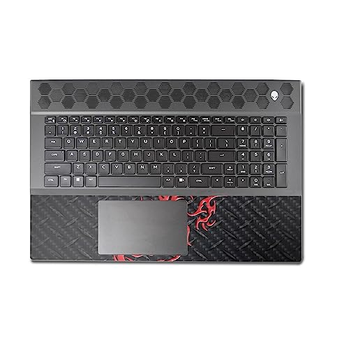 Image of MightySkins Carbon Fiber Skin Compatible with Alienware M18 R1 (2023) Full Wrap Kit - Red Dragon | Protective, Durable Textured Carbon Fiber Finish | Easy to Apply & Change Styles | Made in The USA