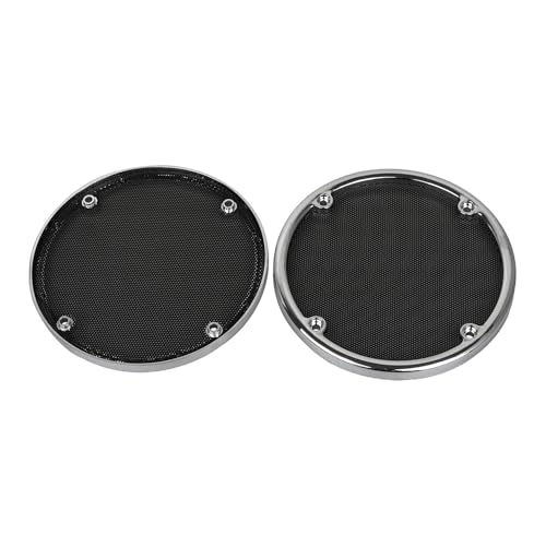 Image of Metal Left & Right Rear Speaker Trim Grills Mesh Covers For Harley Trike Street Glide FLHXXX 2010-2011 Street Glide FLHX 2006-2013 Electra Glide Classic FLHTC 1996-2013
