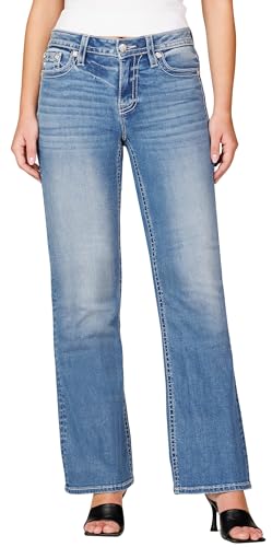 Miss Me Women's Exposed Paisley Faux Flap Pockets High-Rise Wide Leg Jeans2