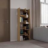 agnixnaf Bookcase, 11 Shelves, Natural Bookshelves Storage, Modern, for HomeOffice