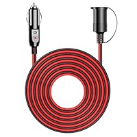 KFZ Verlängerungskabel 12V,5M Zigarettenanzünder Verlängerungskabel,Sicherung für 12V/24V, Zigarettenanzünder Buchse Stecker für Camping Kühlbox auto (5m Rot und Schwarz)
