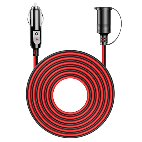 KFZ Verlängerungskabel 12V,5M Zigarettenanzünder Verlängerungskabel,Sicherung für 12V/24V, Zigarettenanzünder Buchse Stecker für Camping Kühlbox auto (5m Rot und Schwarz) KFZ Verlängerungskabel 12V,5M Zigarettenanzünder Verlängerungskabel,Sicherung für 12V/24V, Zigarettenanzünder Buchse Stecker für Camping Kühlbox auto (5m Rot und Schwarz)