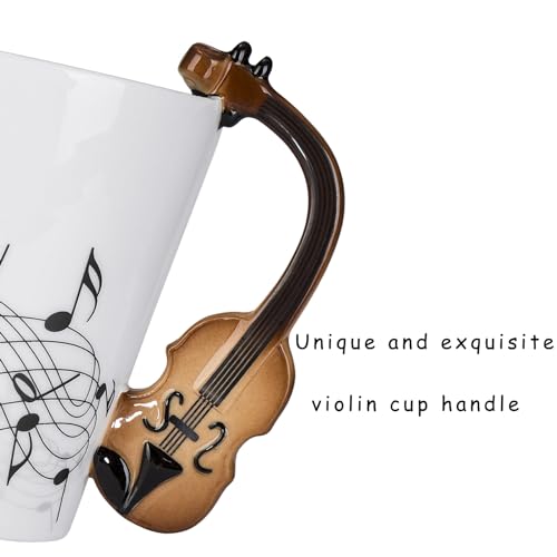 Johiux 13.5 oz Musical Notes Design Guitar Violin Coffee Mugs,Drink Tea Milk Coffee Mug,Music Gifts for Friend,Men,Women,Music Teacher - Image 4