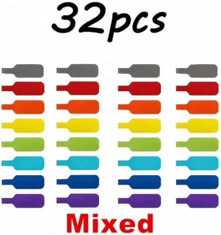 32 Self-Locking Writable Cable Straps - Color-Coded Locking System for Managing Wires, Organizing Electronic Devices, TVs, Home & Office Cables, Reusable Cord Ties - 2