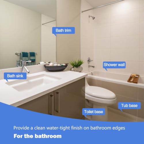 Professional Toilet Waterproof Caulk Tape Self Adhesive White Sealing Strip Easy Peel and Stick Cover Small Gaps for a Clean Finish Protect Your Bathroom from Moisture Tile Floor Wallpaper Bath Decor - Image 7