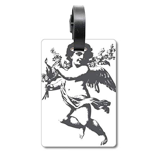 Étiquette d'identification baroque chic en cuir pour valise élégante