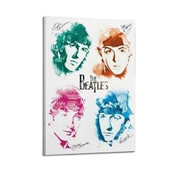 SHUPSY Poster décoratif sur toile The Beatles – Impression d’art moderne pour chambre à coucher – 50 x 75 cm - Les Beatles, Paul McCartney, John Lennon, RIngo Starr, George Harrison
