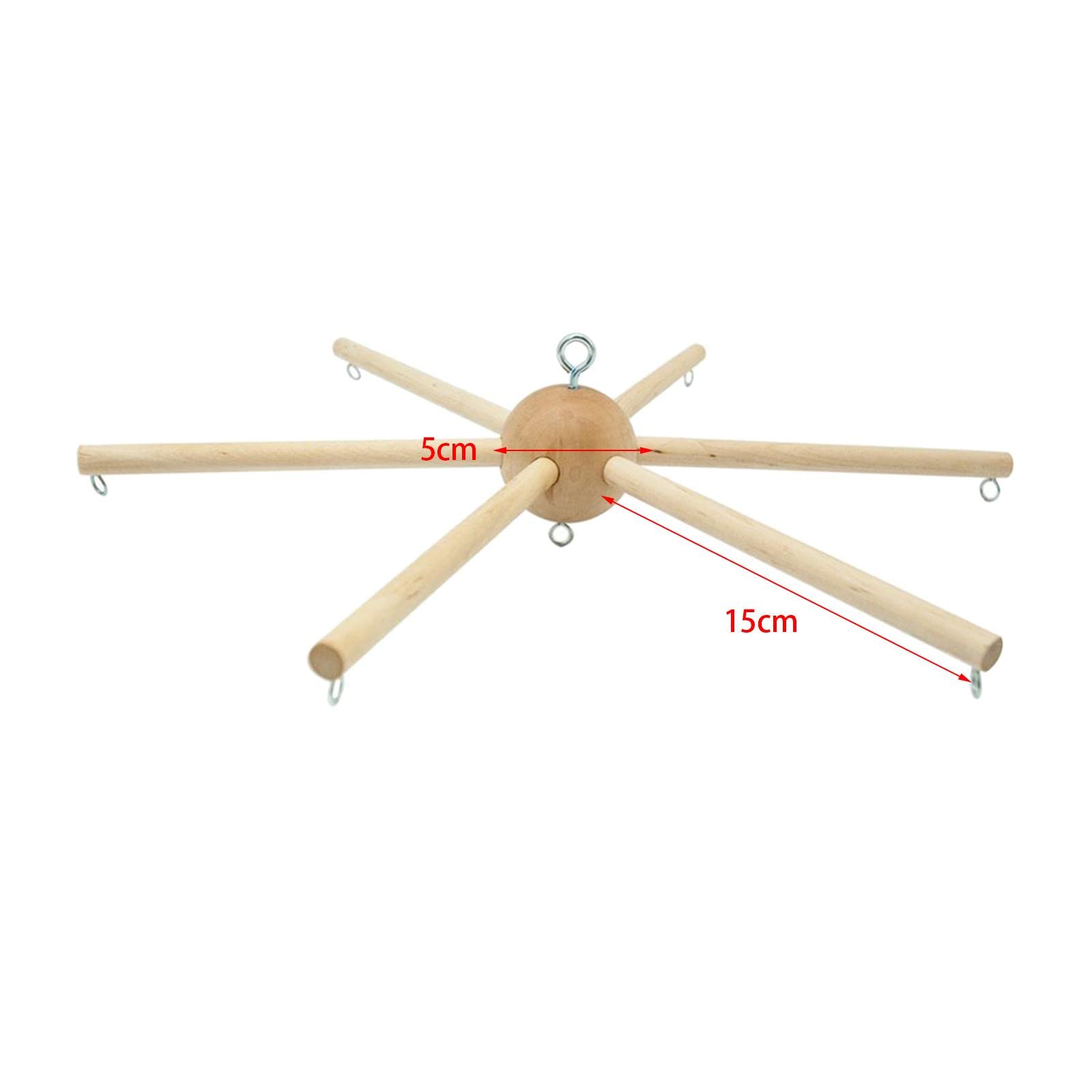 Perfeclan Wooden Mobile Frame Kit Decorative Equipment Creative DIY Wind Chime Crafts Hanger Frame Hanger for Baby Home Crib Wall Hanging Balcony - Image 3