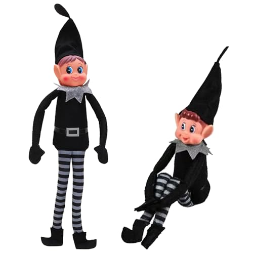 ZXTGBQ 2 Elfo Travieso Navidad, Elfos Traviesos Navidad, Elfo Travieso, Duende Navidad Travieso, Cuerpo Suave y Cara de Vinilo, para Fiestas de Decoración Navideña y para Regalar a Los Niños, 40cm