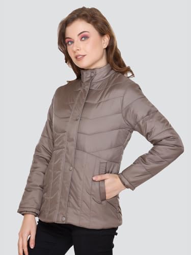 Image of RARE TIMES Women's Stylish Solid Full Sleeves Jacket | Winter Wear Quilted Jacket for Travelling | Regulaer Fit Puffer Jacket For Women