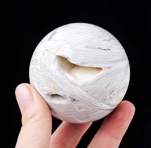 Agate blanche boule de cristal naturelle pour calmer l'esprit - 6