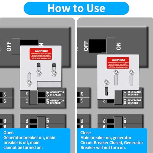 Silver Generator Interlock Kit Compatible with D QO or Homeline 150 or 200 Amp Panels.1 3/8 ” Spacing Between Main and Generator Breaker, Professional and Interlock Kit.SD200A