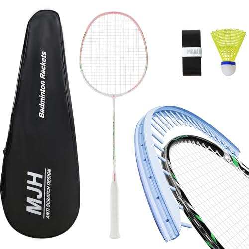 Manjhong Graphit Badmintonschläger Set Hellrosa