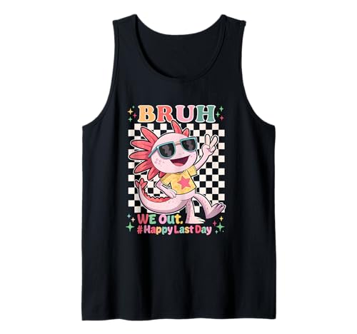 Bruh We Out Last Day School Funny Axolotl Graduation Kids Débardeur