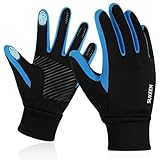 Sukeen Kids Winter Gloves, Touchscreen Anti-Slip Cycling Gloves for Kids Boys Girls, Lightweight Boys Gloves for Running Cycling Biking Sports Outdoor, Blue, L