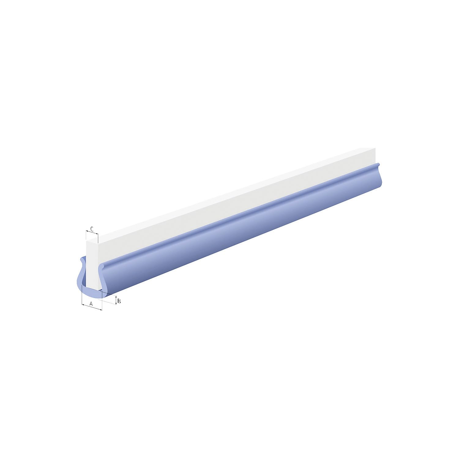 kaiserkraft | Profilo a U standard | PE, blu, lunghezza 2 m, dimensione interna 57 ±2 mm, spessore bordo 45 - 60 mm, conf da 50 pz