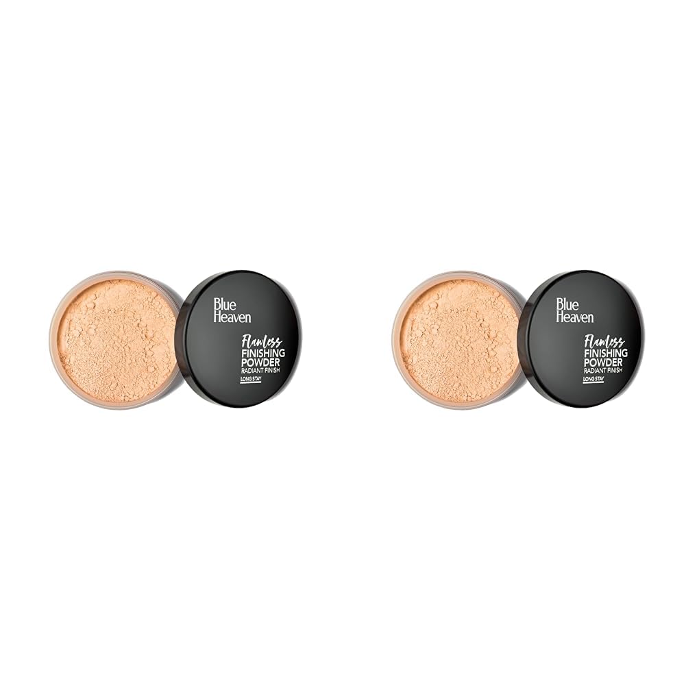 Blue Heaven Flawless Matte Finishing Powder For Normal Skin, Radiant Finish, Long Stay, Natural, 20Gm, Brown (Pack of 2)