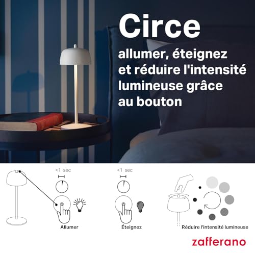 Lampe de table rechargeable sans fil Zafferano Circe corten 30cm - 6