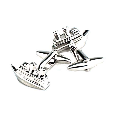 Mancuernillas clásicas plateadas para hombre miniatura 1