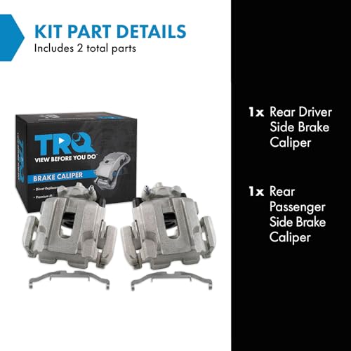 Image of TRQ Rear Brake Caliper Set Zinc Coated Brackets Compatible with 2006 BMW 330i 330xi 2009-2011 335d 2007-2013 335i 2011-2013 335is 2007-2008 335xi