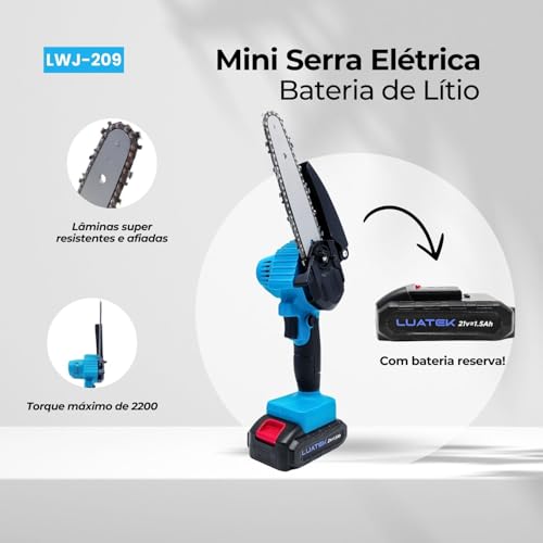 Mini Motoserra Elétrica Portátil Bivolt 36v com Bateria de Lítio Recarregável - Potência Compacta e