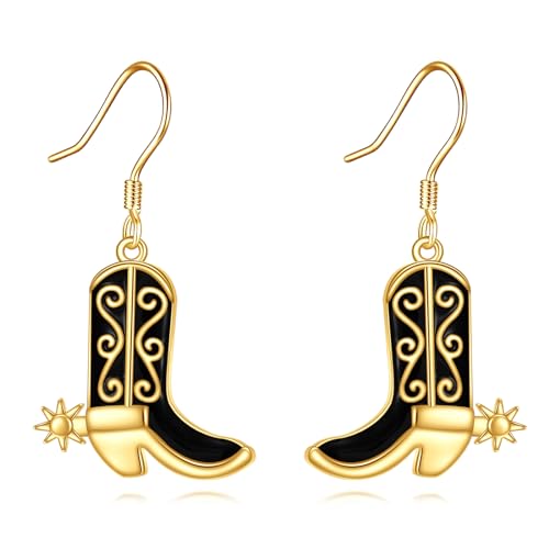 Boucles d'oreilles cowgirl occidentales en argent sterling et turquoise POPLYKE pour femme