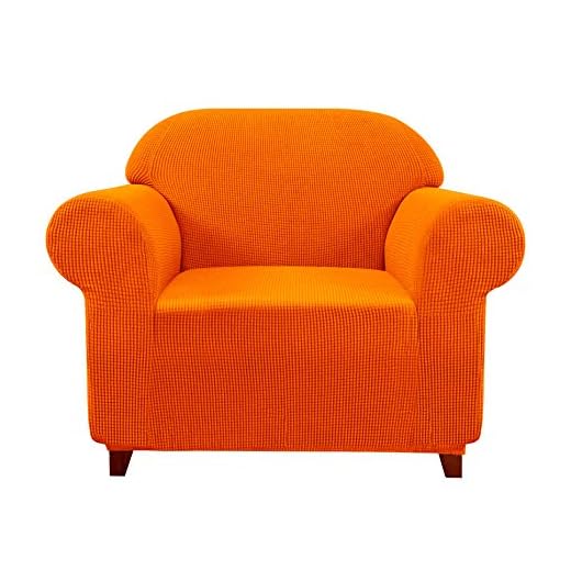 subrtex 1 Pieza Funda Sofa Elasticas Fundas de Sofa Antideslizante Cubierta Forros para Sofas Anti Arañazos Ajustable Protector (1 Plaza, Naranja)