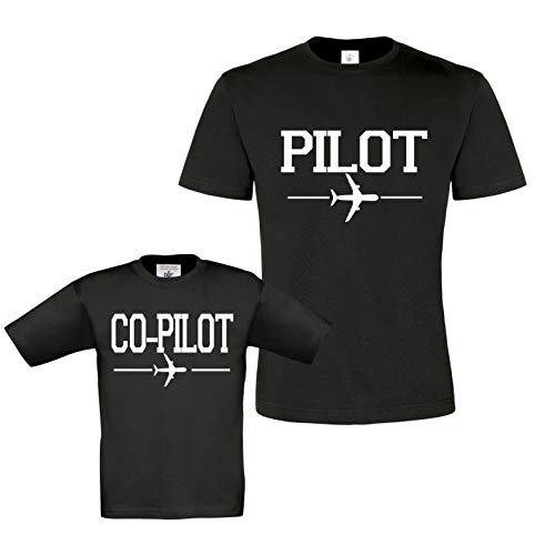 T-shirt pilote et copilote : le symbole de votre complicité unique en noir S