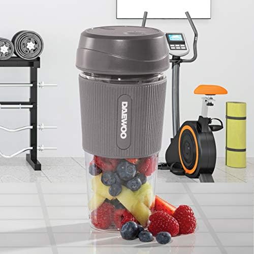 Daewoo Portable Rechargeable Protein Blender, with 300ml Capacity and Drinking Lid Included,1200mh Built-in Battery Lasts Up to 6-10 Cycles, Perfect for Smoothies, Protein shakes and Juices On The go.
