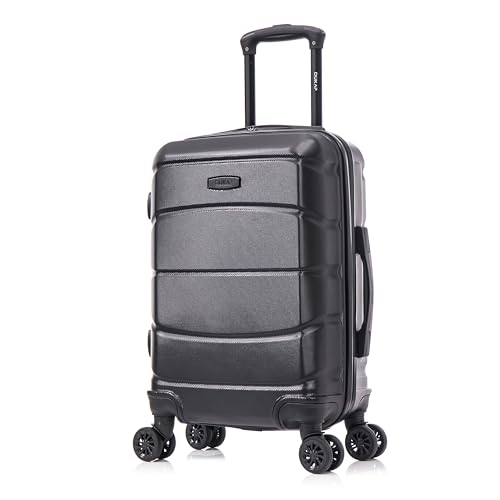Image of DUKAP SENSE 20-Inch Carry-On Hardside Spinner Luggage Durable Zipper Black