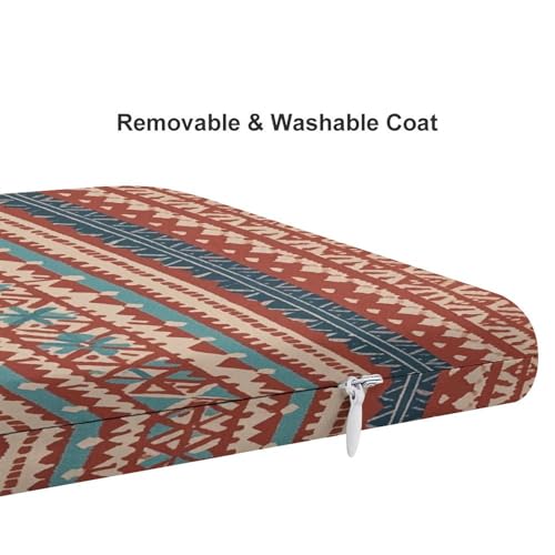 Coussin de sol de méditation carré en lin rayé et mousse à mémoire de forme 38cm