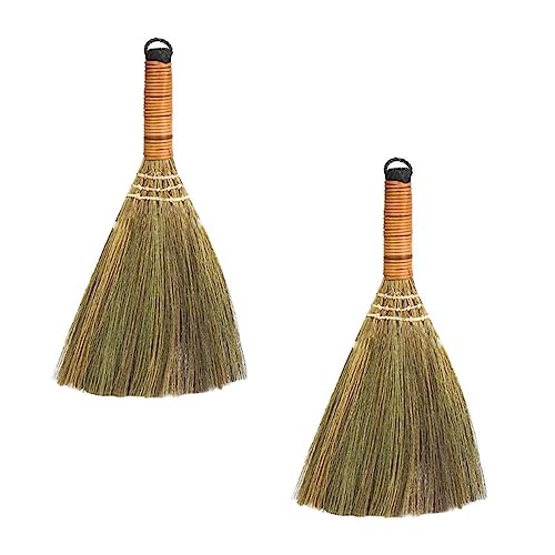 KICHOUSE 2 Piezas Escobas de Limpieza de Madera para Hogar de Herramientas de Barrido para Cocina y Superficies Pequeñas