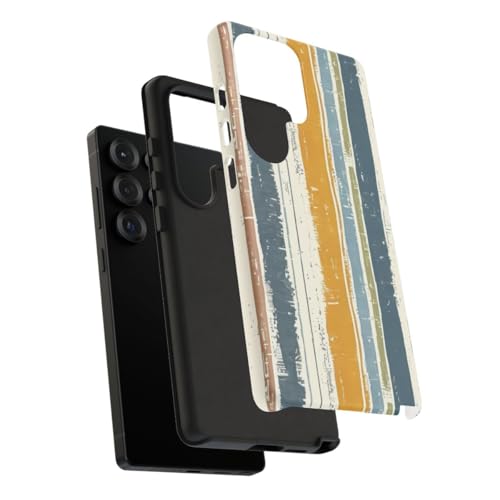Coque lin Samsung S25 Ultra rustique à rayures mate - 4